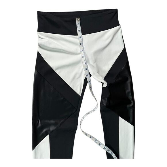 Lanston Sport Black & White Size Medium Leggings Active Medium Rise Drawstring - Picture 7 of 8